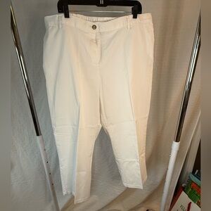 Lands' End High Rise Straight Leg Pants - Cream